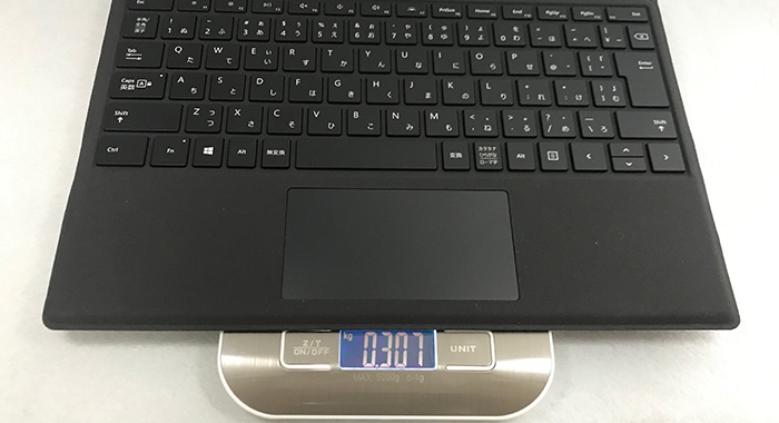 Surface Pro 6 タイプカバー 重量