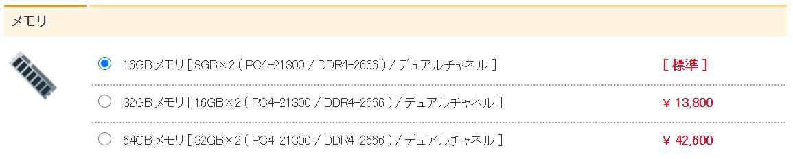 DAIV 5Nメモリカスタマイズ料金
