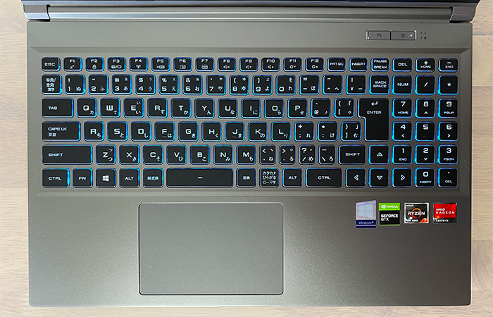 ドスパラ raytrek G5-Rのキーボード