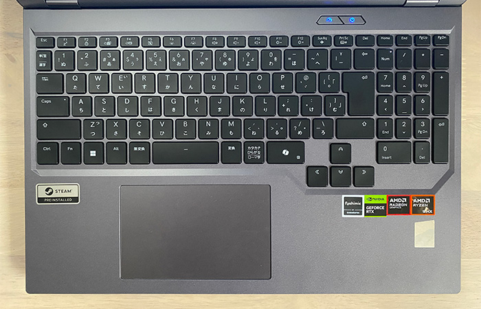 GALLERIA ZL9R-R57T-6のキーボードについて