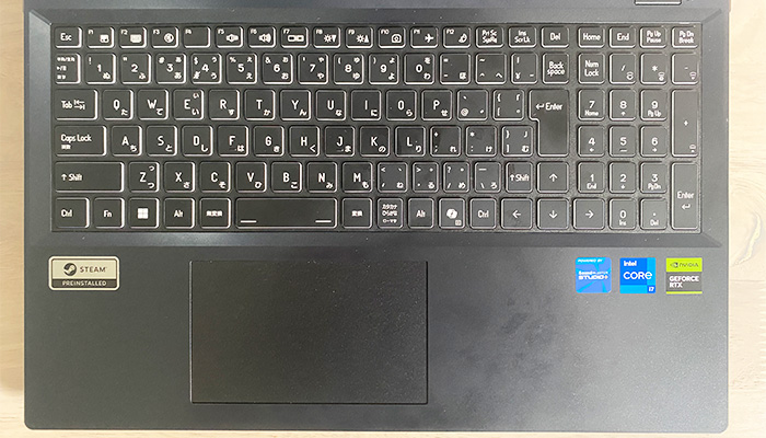 GALLERIA RL7C-R55-5Nのキーボード