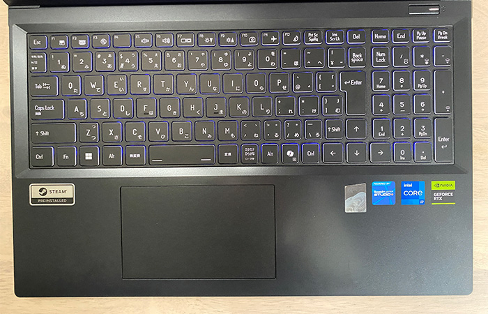 GALLERIA RL7C-R56-5Nのキーボードについて