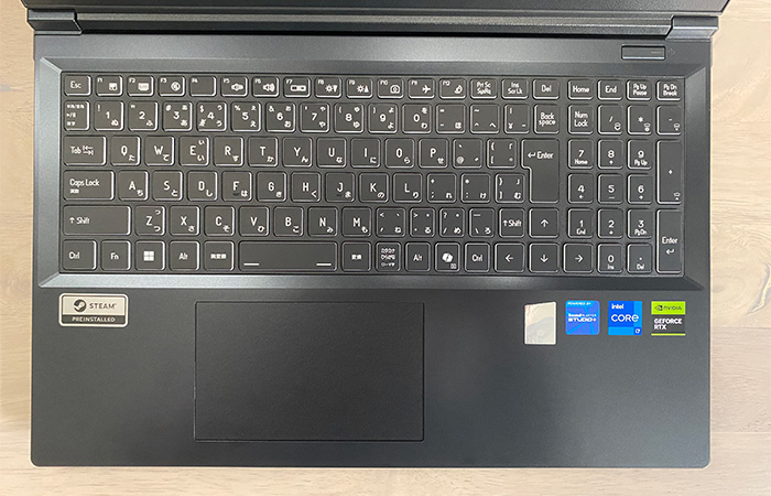 GALLERIA RL7C-R56-C5Nのキーボードについて